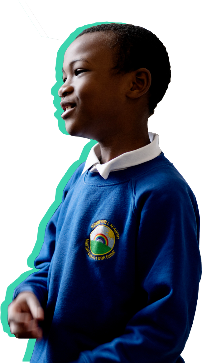 An image depicting a primary school student from Summerhill Academy